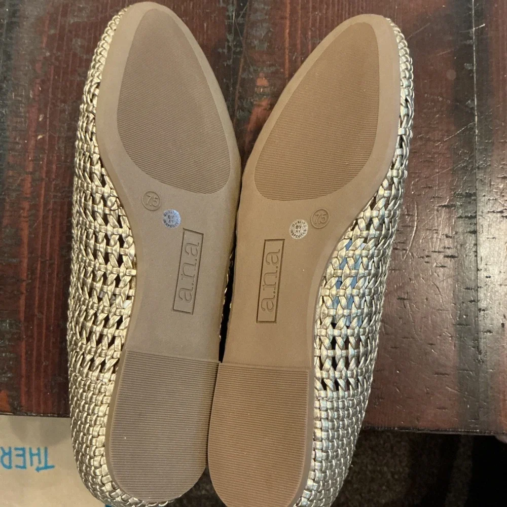 ANA KNOLL Gold Woven Ballet Flats Shoes Women's‎ Size 7.5 M